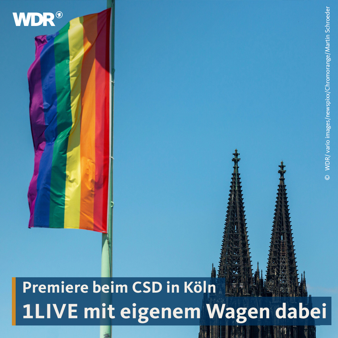 1LIVE nimmt am 9. Juli erstmals mit einem eigenen Wagen an der Parade der <a href="/ColognePride/">Cologne Pride</a> teil. Unter dem Motto „1LOVE für den Sektor“ legt DJ <a href="/FelixJaehn/">FELIX JAEHN</a> auf, außerdem sind weitere Stars, 1LIVE-Moderator:innen und Hörer:innen dabei.
Alle Infos gibt es hier: presse.wdr.de/plounge/wdr/pr…
