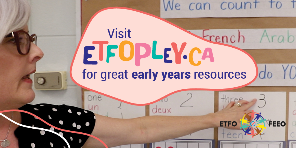 ETFO offers great resources and tools for educators! 

In this new video, etfopley.ca/carolyn-matson/, see how Carolyn co-created a number wall that represents the multiple languages of #onted Kindergarten students. Check out our Professional Learning Early Years site for #FDK ideas