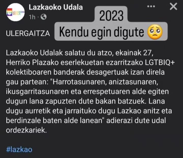 Memoriare ezabau intzan nunbait... Gora pinkwashingen eraginkortasune!

#Lazkao #hegoakharro 
<a href="/LzkoFeminista/">Lazkaoko Talde Feminista</a> 
<a href="/goierrifagota/">Goierri Fagota</a>