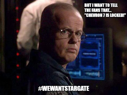 #Stargate SGC Mission Report ᐰ 
Hi @AmazonStudios @mgmstudios 

Pls give this franchise the justice it deserves. I would love to see #Chevron7Locked  on a new, in canon, continuation shows, with new & OG cast. 
Why, bc #WeWantStargate