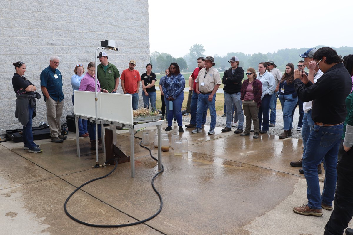 The 3-Day Soil Health and Sustainability workshop is underway. Attendees viewed the Rainfall Simulator and witnessed the impact of soil runoff and erosion that can occur. @CCSI_IN @PurdueAgronomy @hfpschmitz @PurdueExtension @PurdueAg