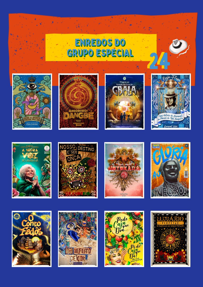 DeEnredos's tweet photo. 🚨 CONHEÇA OS 12 ENREDOS DO GRUPO ESPECIAL PARA O #Carnaval2024

Segue o fio... 🧶 https://t.co/tVmOMevivX