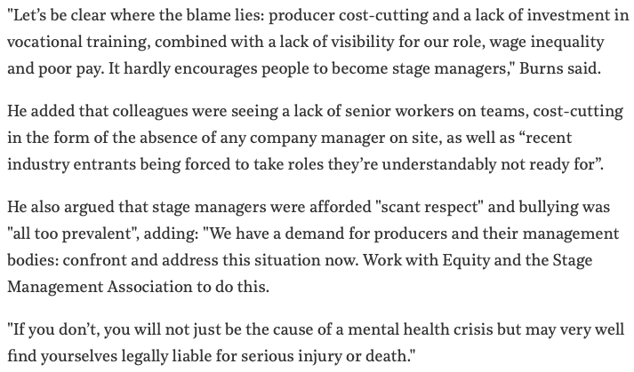 jtrmc's tweet photo. The problem locally is a lack of understanding of the difference between the roles of Stage Manager, Production Manager and Technician. https://t.co/iBUvHi576X