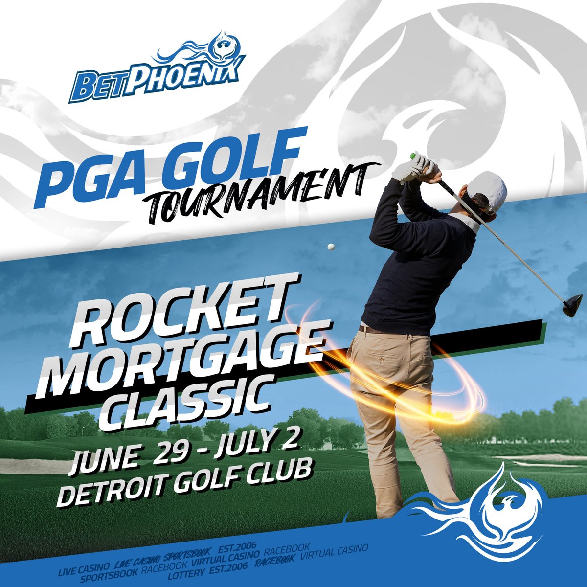 The #PGATour arrives to Michigan!🔥
💵Join #BetPhoenix & Get $100, Check📌

🏌️‍♂️#RocketMortgageClassic
⛳️Jun 29-Jul 2 @ #DetroitGolfClub

Everything is set thanks to the wonderful staff and volunteers! It's your time to shine!☀️

#Golf #GolfTalk #DGC #SportsBetting #BettingTwitter