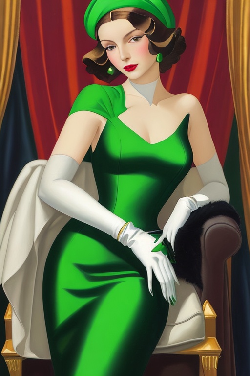 AIBuzzy's tweet photo. @muriellondon Experiment with Original Painting. "Young Lady with Gloves" or "Girl in a Green Dress", by Tamara de Lempicka in Art Deco Style, 1930.
Different Prompting used with SD and Dreamshaper 6 model. Details in ALT.
#AIart #AIBuzzy #AIArtworks #aiartcommunity https://t.co/amE9VIdyaF