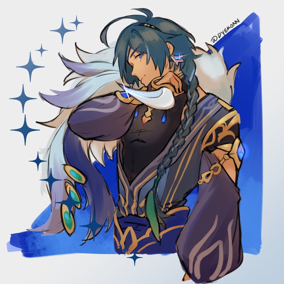 dyekonn's tweet photo. My beloved peacock king!!💕🦚💕
#Kaeya #GenshinImpact https://t.co/dv0eIEEQm4