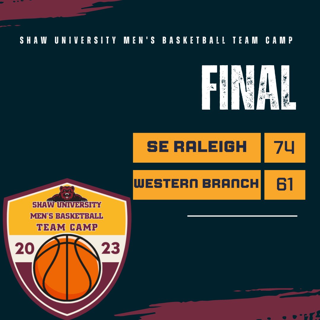 ShawBears's tweet photo. SE Raleigh handles Western Branch (VA).
#ShawUTeamCamp #NCHoops #WakeHoops #HoopState https://t.co/EogQ80m5Yb