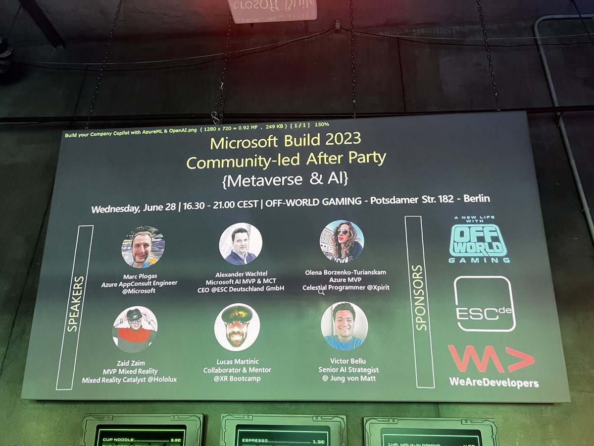 borzenko_lena's tweet image. So exciting 🤩

We are getting started at the #MicrosoftBuild2023 After Party in Berlin 🥳