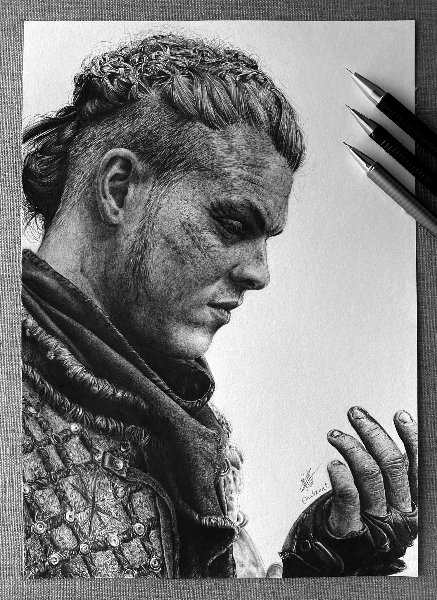 Ivar Portrait Vikings Drawing of Ivar the Boneless A4 