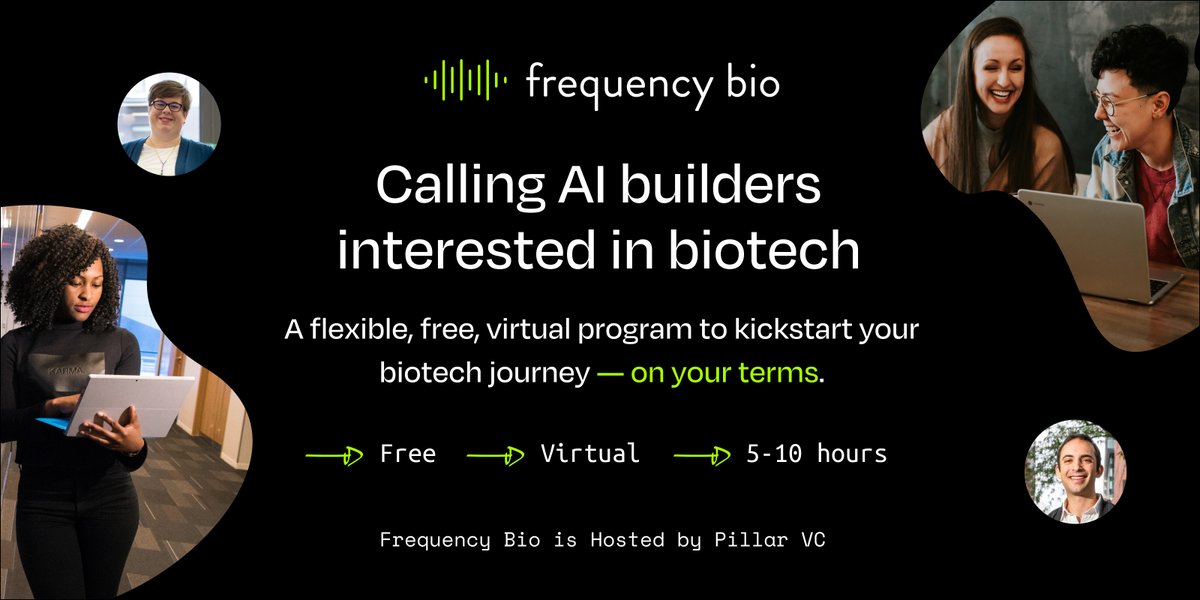 I get DMs daily from people in tech who want to work on biology, so we built something: In August, we'll do a free, virtual course. Assumes no background in biotech, and you'll on-ramp into great projects, get intros to the best labs & companies, join an incredible network.