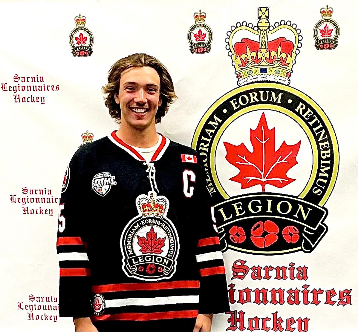 SLegionnaires's tweet photo. Our Captain for the 2023-24 season has been named
Congrats Wesley Brooks!
Wes joined us in 19/20 for 7 gms then came aboard full time 20/21
Wes is an '03 born defenceman from Sarnia.
We are looking forward to this season as #5 dons the C
Lead the way Captain Wes! https://t.co/7GCxf0Ybj0