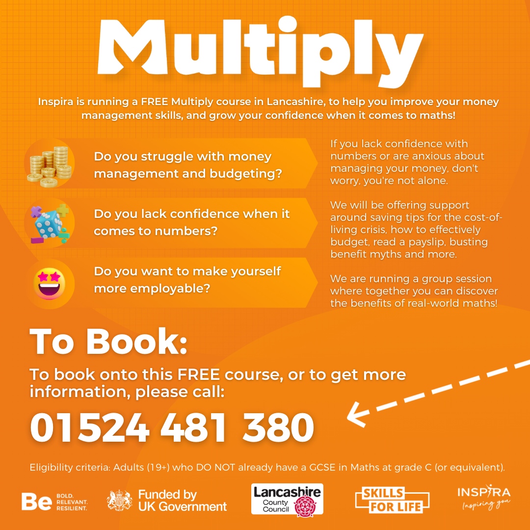 inspiraforlife's tweet image. Numbers and money skills may seem intimidating, but fear not! Our FREE Multiply course will help you unlock the secrets to building unshakable confidence. Say goodbye to financial woes and hello to a prosperous future! 

#MoneyMasterclass #ConfidenceBuilder #UnlockYourPotential