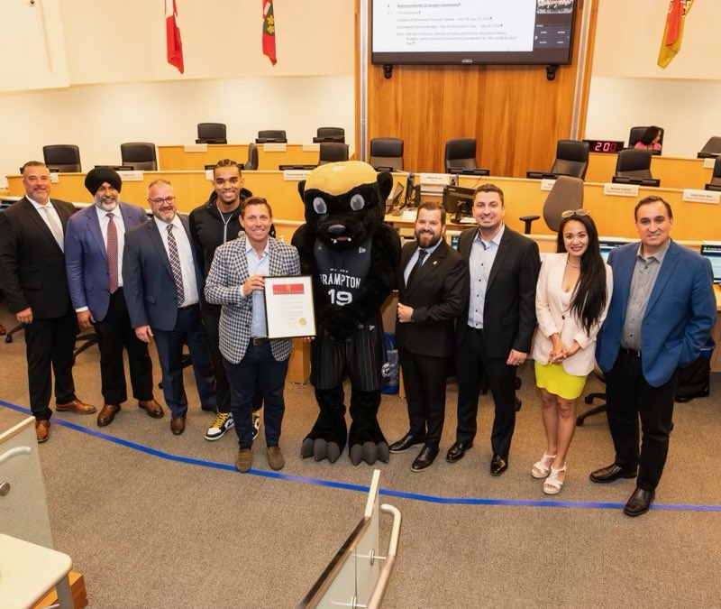 HoneyBadgersCAN's tweet photo. Mark your calendars‼️🗓️

July 26th, 2023 has been officially proclaimed “We Are Brampton Day" by @CityBrampton 

Come together and celebrate!🎉

#WeAreBrampton

🔗 https://t.co/CD4n8WxnCs https://t.co/doCJ2OLo9Q