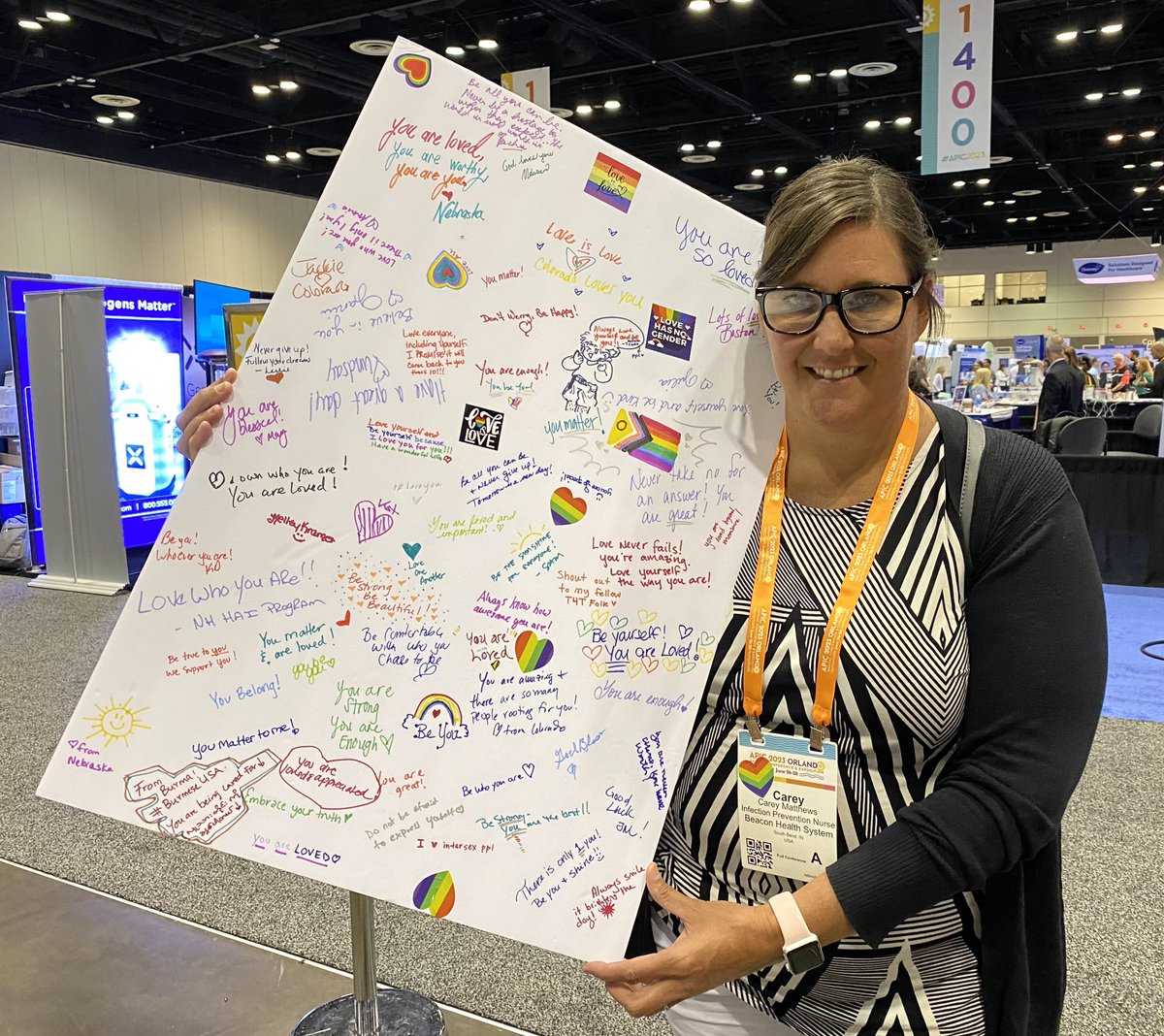 Strong signs of support from #APIC2023 conference goers for the #LGBT community in #Orlando. #TheCenter and #ZebraYouth are the beneficiaries of hundreds of hygiene items, cards, bracelets and donations. Thanks #APIC!