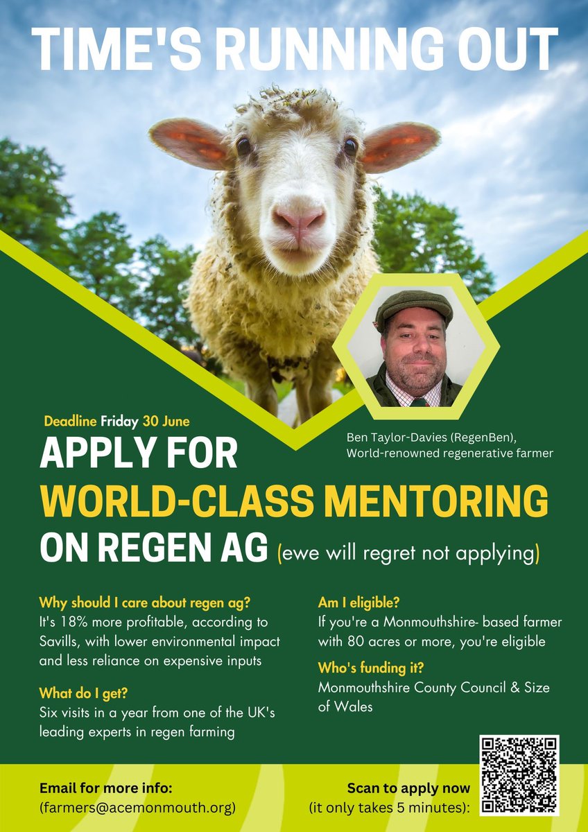 Last chance to apply for this valuable mentoring opportunity with Ben Taylor-Davies, as heard on the Farming for Change podcast