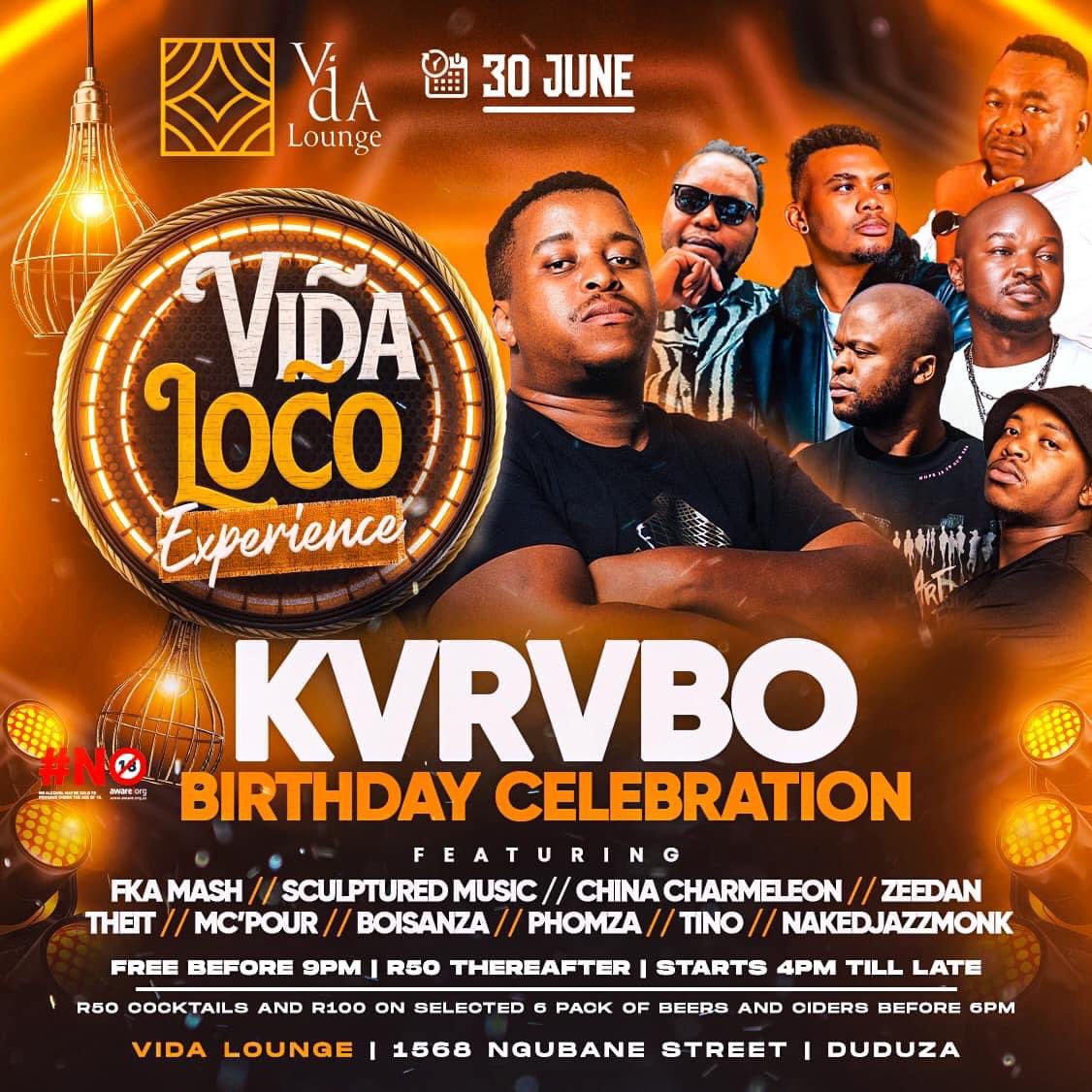 djtino_'s tweet photo. โCela nithi hoora. Cela nithi hooray.โ ๐๐@KVRVBO_Officialโs Birthday Celebration this Friday at Vida Lounge, Duduza. . . #VidaLoco #AllAboutHouse #HouseMyHome https://t.co/Cpgzjee9gM