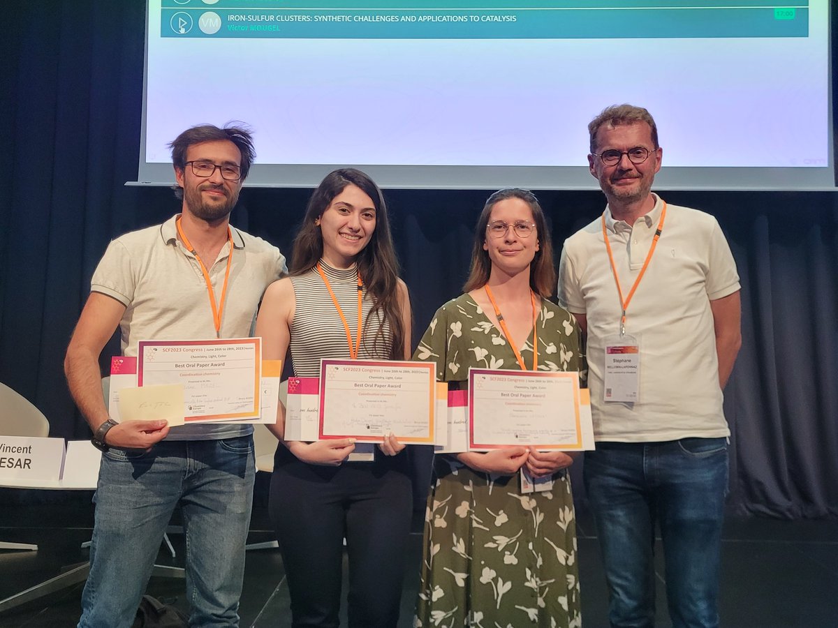 Coordination Chemistry Division SCF (DCC-SCF) (@dcc_scf) on Twitter photo The DCC best oral communications awards go to: Jennifer Bou Zeid from <a href="/MOLTECH_Anjou/">MOLTECH-Anjou</a> , Antoine Mazel from <a href="/icmcb/">ICMCB</a>, and Constance Lecourt from <a href="/chimie_ISCR/">ISCR</a> . Congrats 👏 Special thanks to <a href="/ChemEurope/">Chemistry Europe</a> for the support The DCC best oral communications awards go to: Jennifer Bou Zeid from <a href="/MOLTECH_Anjou/">MOLTECH-Anjou</a> , Antoine Mazel from <a href="/icmcb/">ICMCB</a>, and Constance Lecourt from <a href="/chimie_ISCR/">ISCR</a> . Congrats 👏 Special thanks to <a href="/ChemEurope/">Chemistry Europe</a> for the support