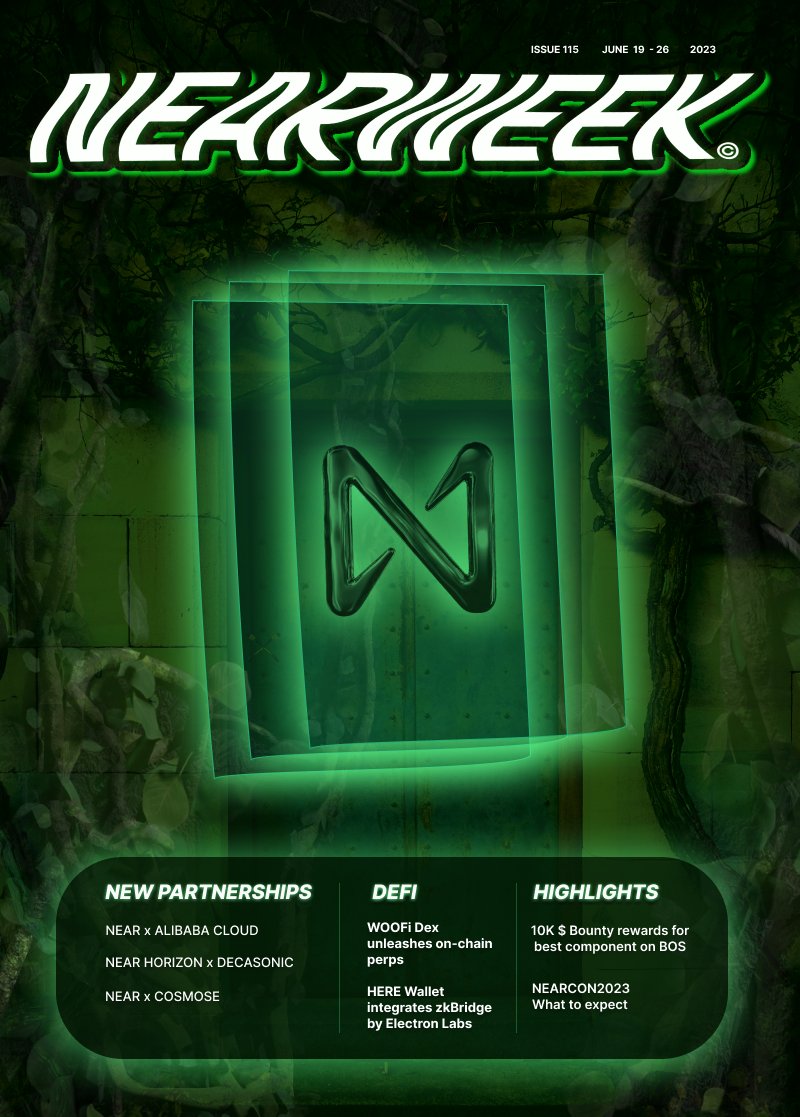 📨 𝗡𝗘𝗔𝗥𝗪𝗘𝗘𝗞 𝗜𝗦𝗦𝗨𝗘 𝟭𝟭𝟱

Fresh off the press 🍃
The Official #NEAR Newsletter is out! Let's go!

𝗛𝗜𝗚𝗛𝗟𝗜𝗚𝗛𝗧𝗦
▹ <a href="/NEARProtocol/">NEAR Protocol</a> x <a href="/alibaba_cloud/">Alibaba Cloud</a>
▹ <a href="/LensProtocol/">Lens</a> on BOS
▹ NEARCON in-person hackathon ($140k in bounties)

Read more 🔽
mailchi.mp/7db613dbc797/n…