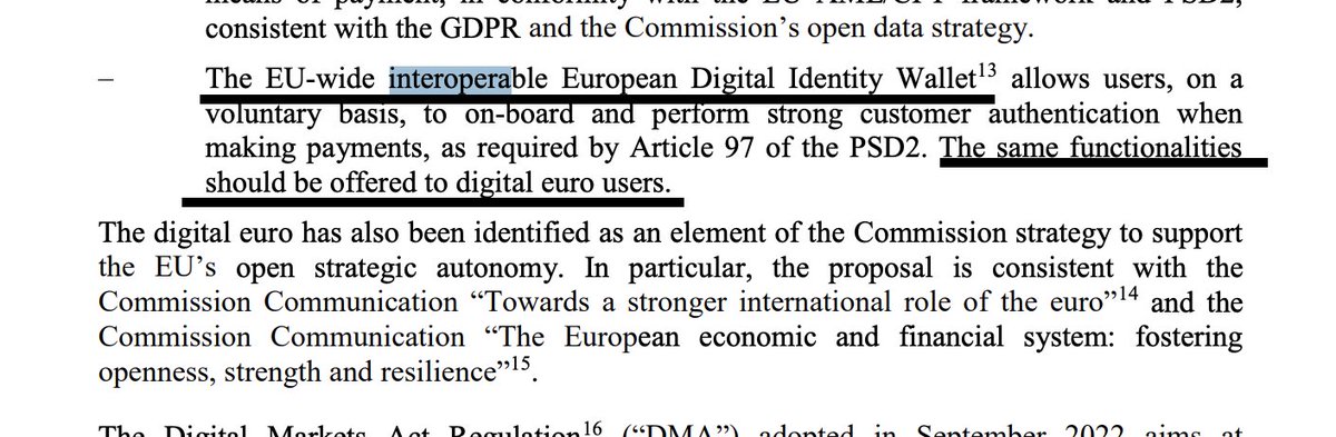 June 28th, 2023

⚡A Retail Digital Euro appears to officially be Inbound.

⚡Interoperable with the European Digital Identity Wallet

⚡Regulated Crypto Asset Services Providers should be allowed to distribute. 

Lots of information in here

finance.ec.europa.eu/system/files/2…
