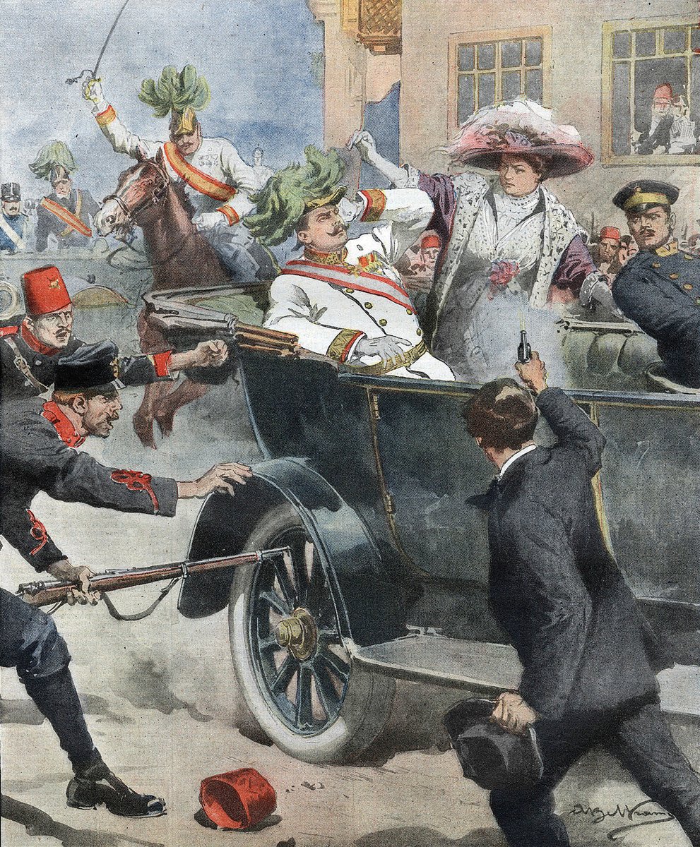 🧵 On this day, June 28th, in 1914, Archduke Franz Ferdinand was assassinated in Sarajevo, leading to the July Crisis. While at first the crisis seemed like a dispute between Austria-Hungary and Serbia, it soon dragged the world into a four year destructive world war.

1/12