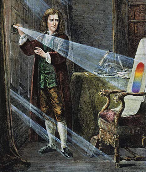 Isaac Newton inventando a bandeira LGBT em 1672