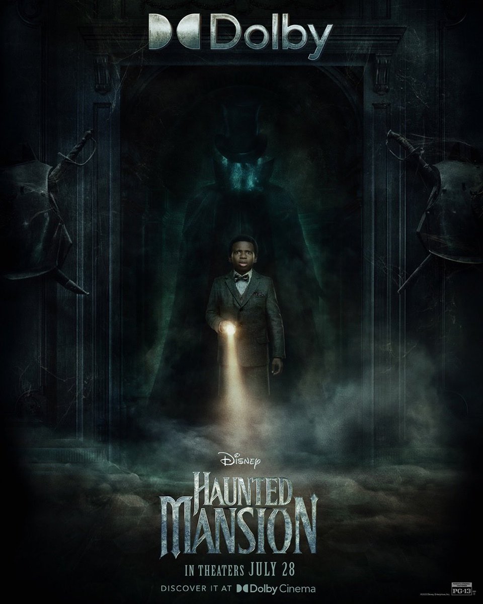 thrillgeek's tweet photo. The 4DX and Dolby poster for #HauntedMansion. https://t.co/DJl766kOXN
