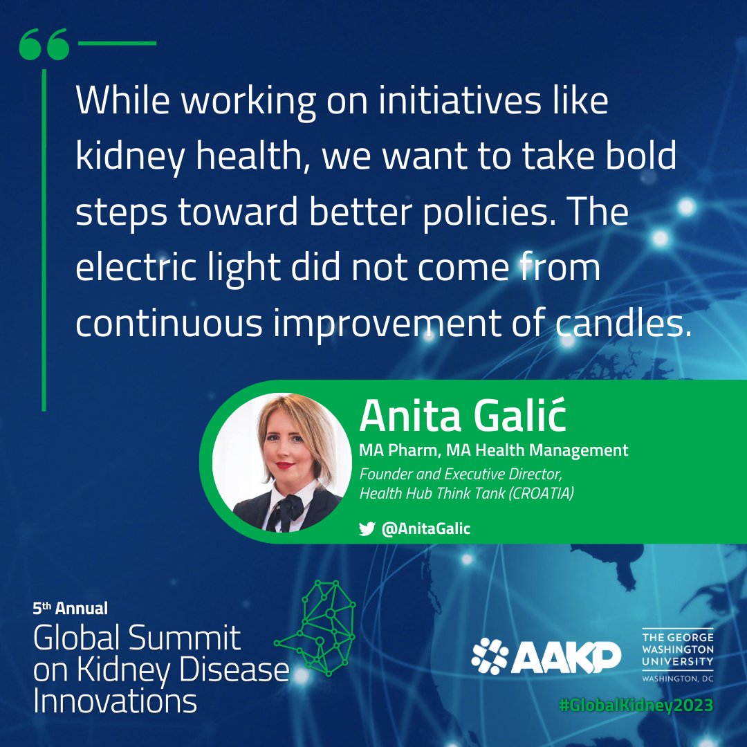 KidneyPatients's tweet photo. Anita Galic joins the Global Summit from Croatia to discuss the Decade of the Kidney™. @AnitaGalic  uses this AAKP framework in engaging stakeholders as the Founder/Executive Director of Health Hub Think Tank.

REGISTER TO JOIN ➡️ https://t.co/YvAvnWwxTU #GlobalKidney2023 https://t.co/9tyHh0wjhj