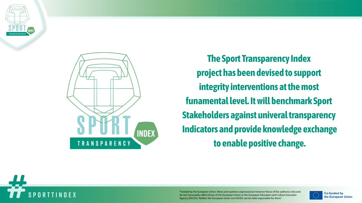 We are delighted to officially launch the Sport Transparency Index!  
Integrity and Transparency only work if we are inclusive and accessible so we are inviting all Sport Stakeholders to register here to get involved. 
#sporttindex 
bitly.ws/JDXK