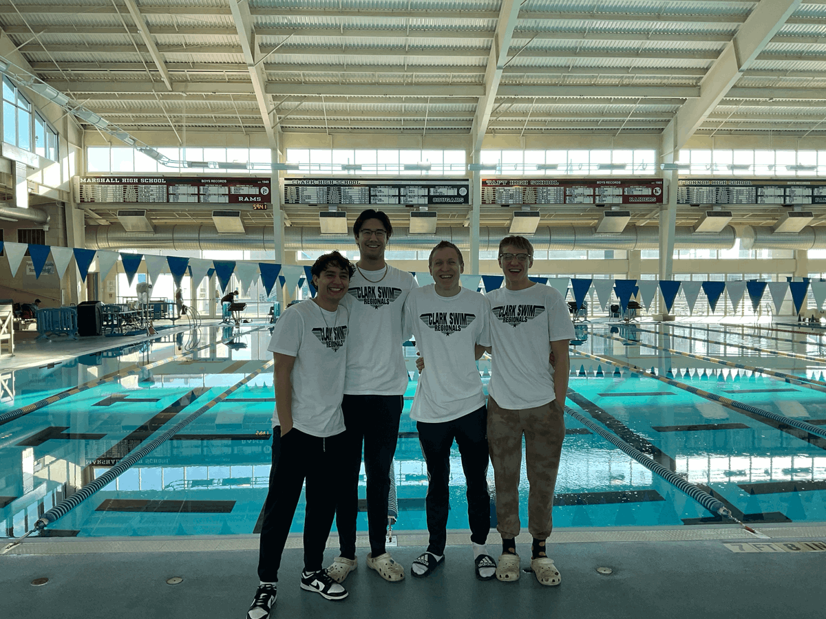 Clark Swim, Dive, and Water Polo (@clark_swim) on Twitter photo Clark swim team has All Americans! The Medley Relay of Evan, Brayden, Cole, and Ayden qualified along with Evan's 50 FR, 100 FR, 100 BK and Brayden's 100 BR! <a href="/NISDClark/">Tom C. Clark HS</a> <a href="/NISDAquatics/">NISD Aquatics</a> <a href="/ClarkAthBooster/">Clark Athletic Boosters</a> Clark swim team has All Americans! The Medley Relay of Evan, Brayden, Cole, and Ayden qualified along with Evan's 50 FR, 100 FR, 100 BK and Brayden's 100 BR! <a href="/NISDClark/">Tom C. Clark HS</a> <a href="/NISDAquatics/">NISD Aquatics</a> <a href="/ClarkAthBooster/">Clark Athletic Boosters</a>