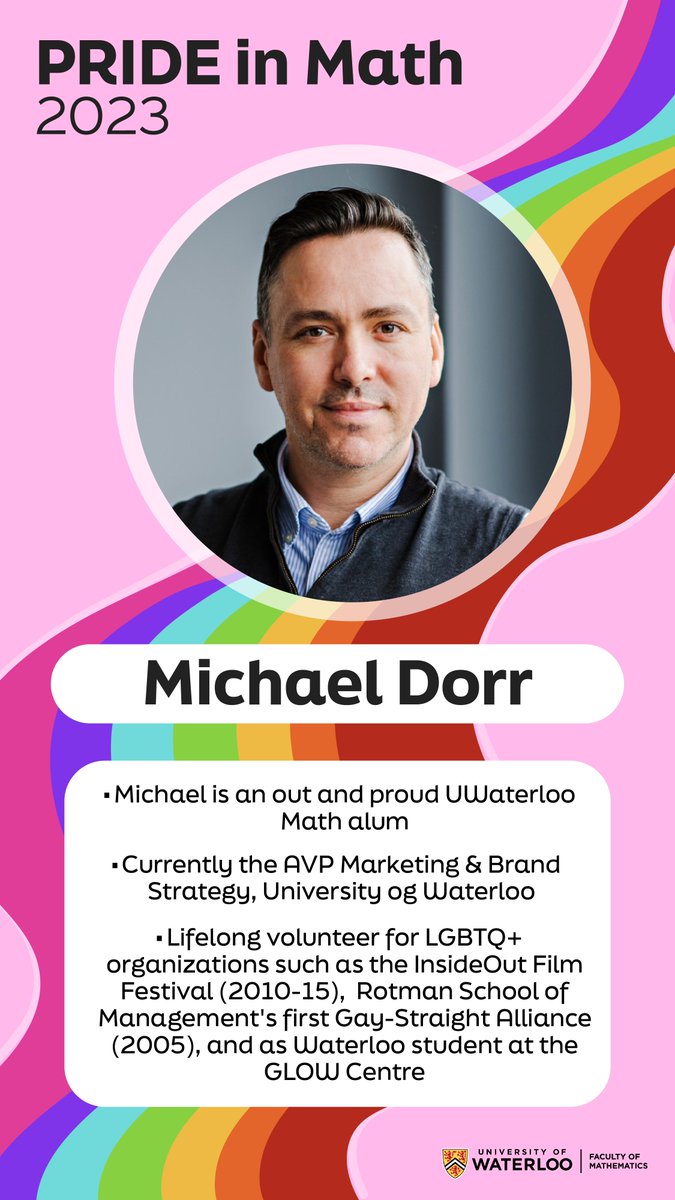 Michael Dorr is an out and proud UWaterloo Math alum. #PrideInMath