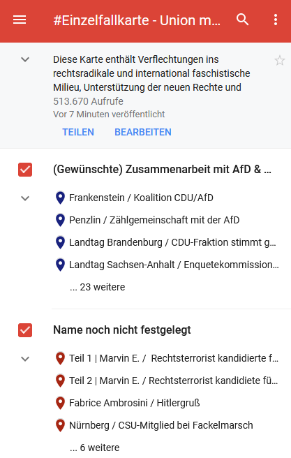 PolitBanause's tweet photo. Nach langer Zeit gibt es mal wieder ein #Update in der #Einzelfallkarte.
"Marvin E. / Mutmaßlicher Rechtsterrorist kandidierte für die CDU" wurde in Teil 1 und 2
"Marvin E. / Rechtsterrorist kandidierte für die CDU" geändert. #Spangenberg #Hessen
https://t.co/6yinRIS2WB https://t.co/RWsvey7j9U