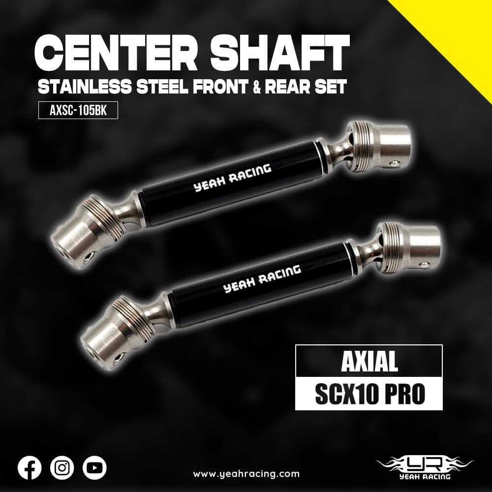 Yeah Racing Stainless Steel Front & Rear Center Shaft Set Black NEW ARRIVAL!!! 

It is used for Axial SCX10 PRO. Using stainless steel material that is durable and will not be rusted by water. Don’t miss it!

>> rcmart.com/00125849 <<

#rcMart
#YeahRacing