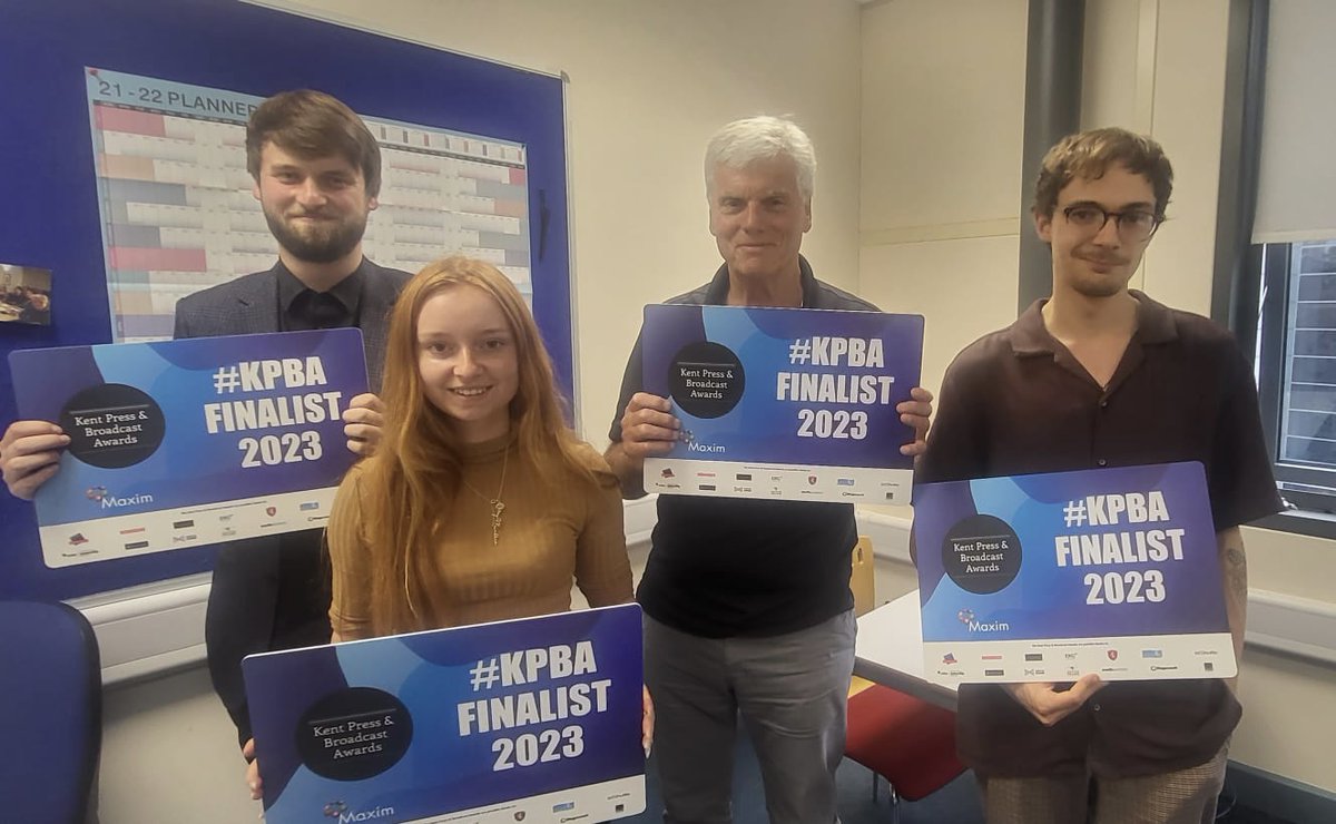 BradDAHarper's tweet image. Some of the @KentishGazette team who are #KPBA finalists this year! @MaxChesson and @RuthIshmael11 luckily missed the photo op. #boardbrigade