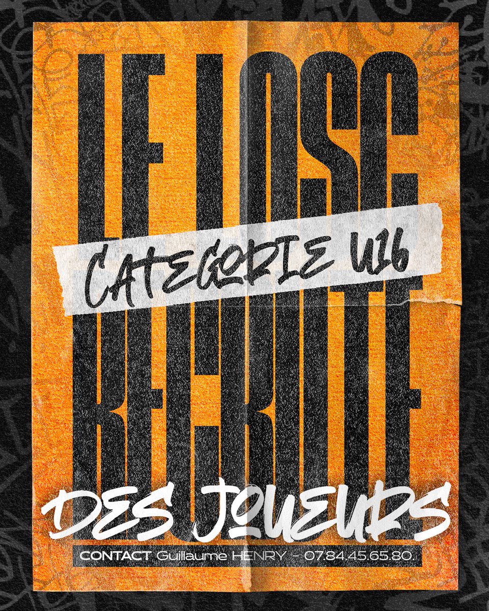 LoudeacOSC's tweet image. ⚠️Le LOSC recherche activement des joueurs pour sa catégorie U16 qui évoluera en R2 la saison prochaine💪🏼

Si vous êtes intéressés ou connaissez quelqu’un qui pourrait l’être, merci de contacter le responsable U16 :

📋 Guillaume HENRY
☎️ 07.84.45.65.80

#ALLEZTANGOS🧡🖤