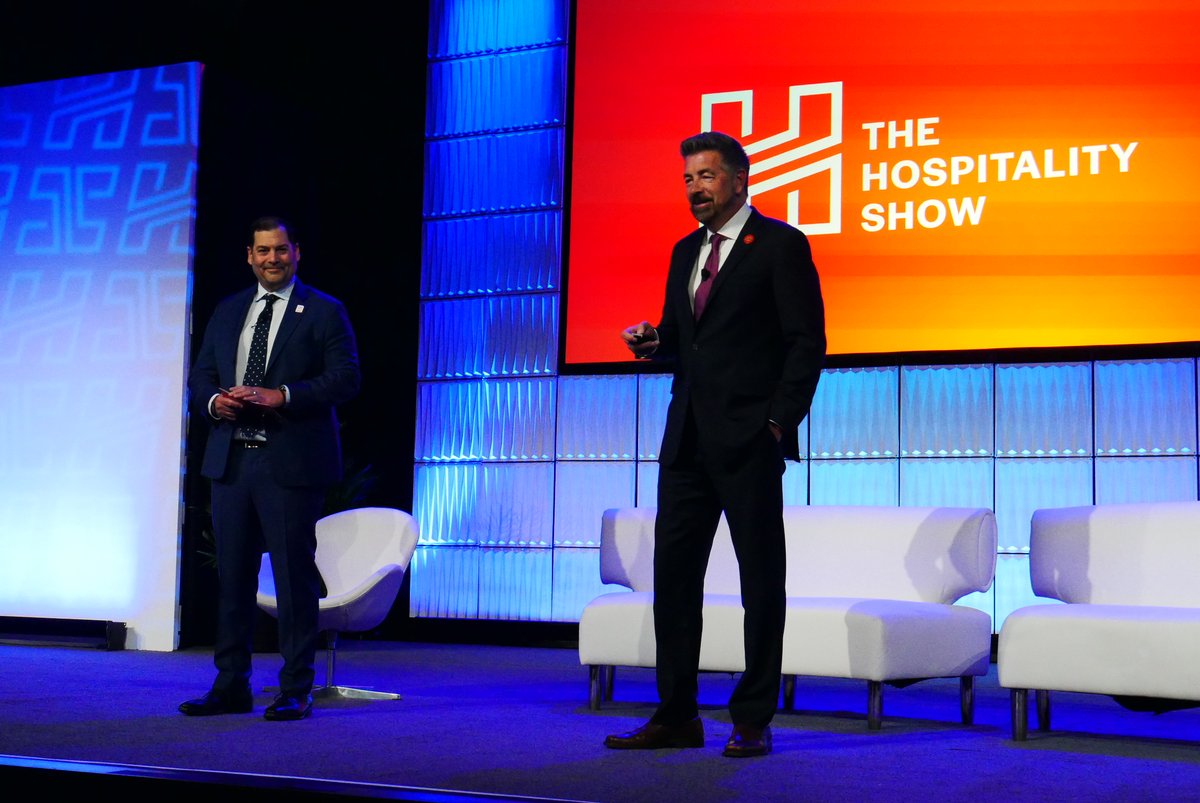 Welcome to <a href="/thehospshow/">The Hospitality Show</a>! <a href="/QuestexLLC/">Questex</a> President of Hospitality, Travel and Wellness <a href="/alexihk/">Alexi H Khajavi</a> and I took the stage this morning to provide a glimpse of the next two action-packed days.
This event marks the beginning of a ten-year partnership with Questex, and we couldn’t be more