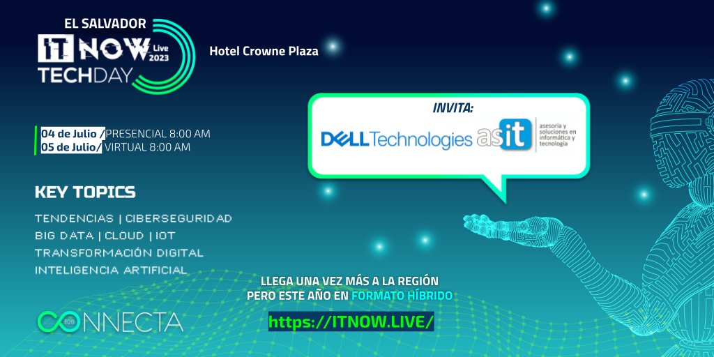 Estaremos presentes en el TechDay 2023, acompáñanos y descubre las soluciones tecnológicas que lideran este año: 
itnow.connectab2b.com/pre-registro-t…