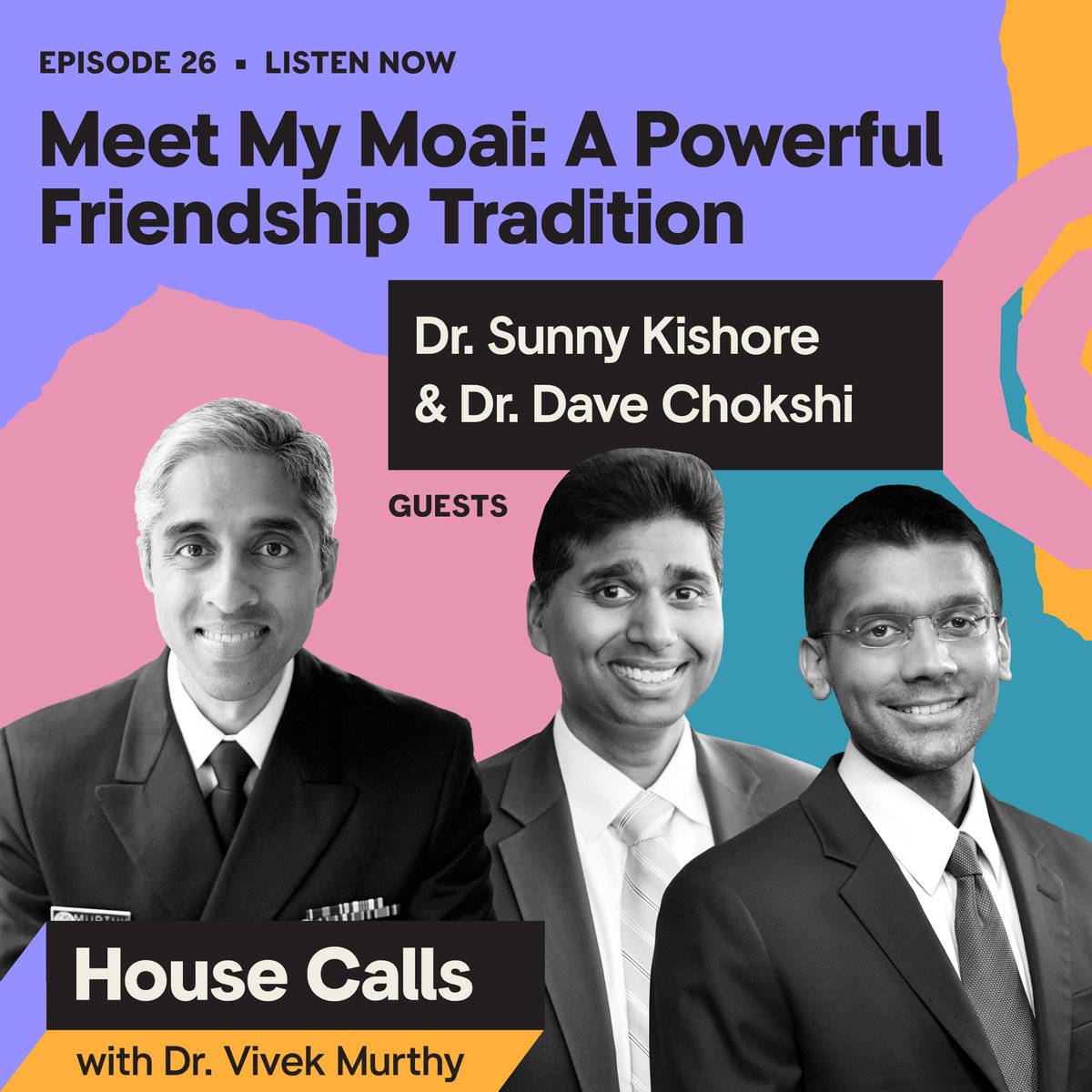 How do you strengthen your friendships? On a NEW #HouseCallswithVivekMurthy I talk to my pals Sunny &amp; Dave about our "moai," an Okinawan tradition of lifelong friendship &amp; support. We reflect on how our moai has changed us &amp; how others can start their own: bit.ly/3CTxokZ