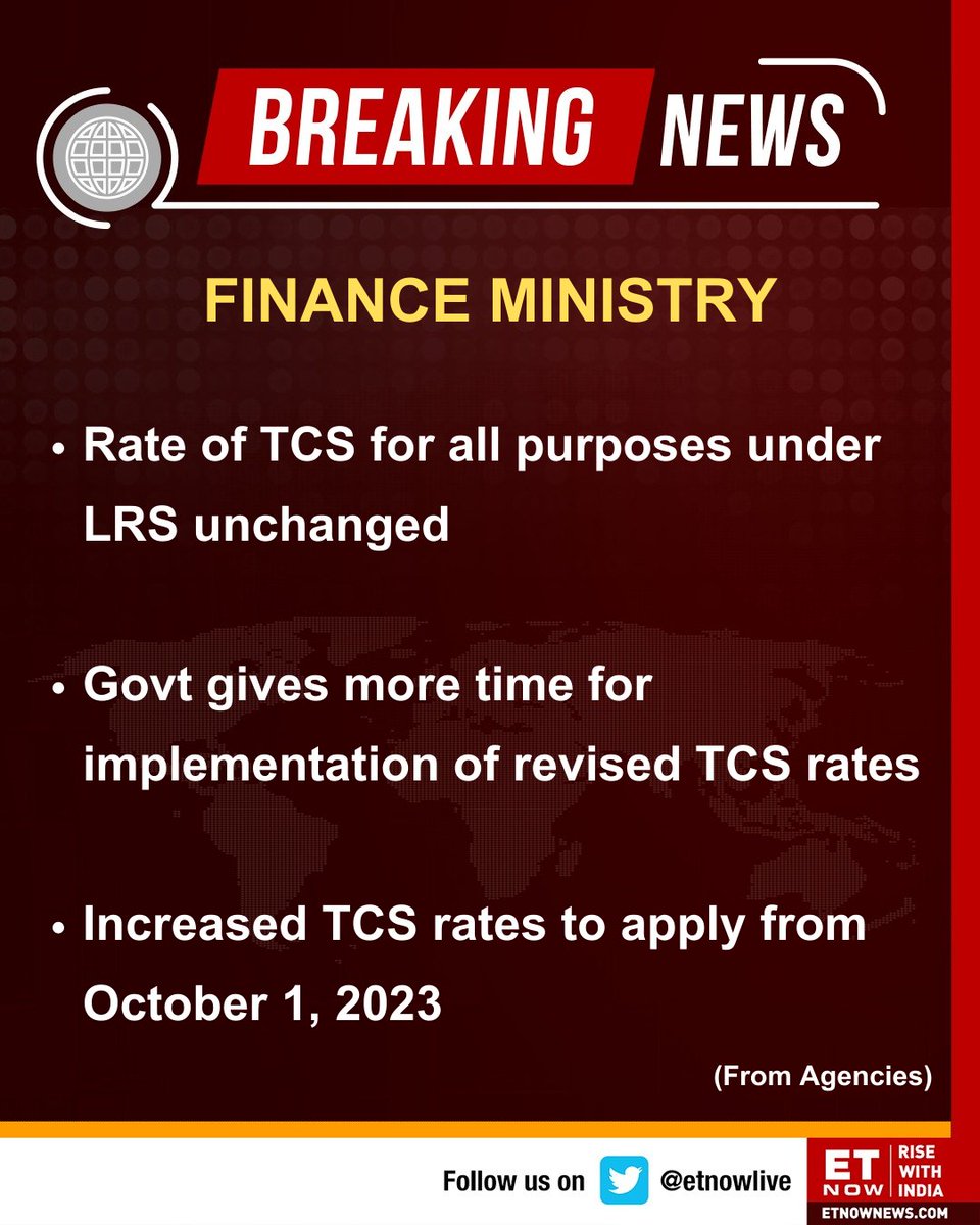 BREAKING | Finance Ministry issues statement on TCS👇 @FinMinIndia #FinanceMinistry #TCS
