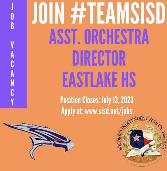 Join #TeamSISD! Apply at sisd.net/jobs #SISDFineArts