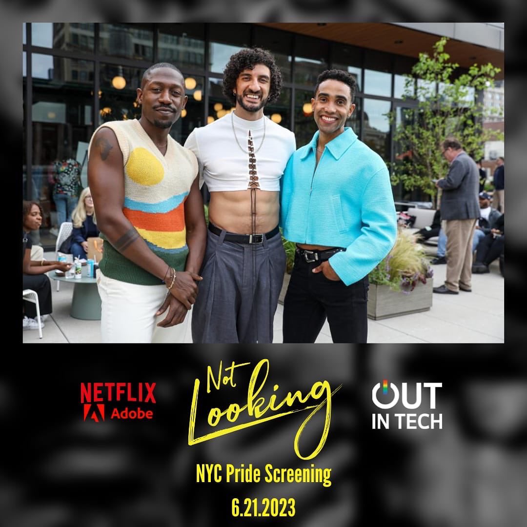 notlooking_ts's tweet photo. “Not Looking” NYC Pride Screening in Partnership w/ @netflix / @Adobe / @OutInTech - 6.21.2023
Photos by @kenpaostudio 

Hosted by @theedellyd_ @itsjonburke + Ahmad Maksoud
Q&amp;A Moderated by Darnell Moore
Performances by @mykalkilgore 
@jhoardmusic &amp; @seanricheymusic https://t.co/diwebt5efC