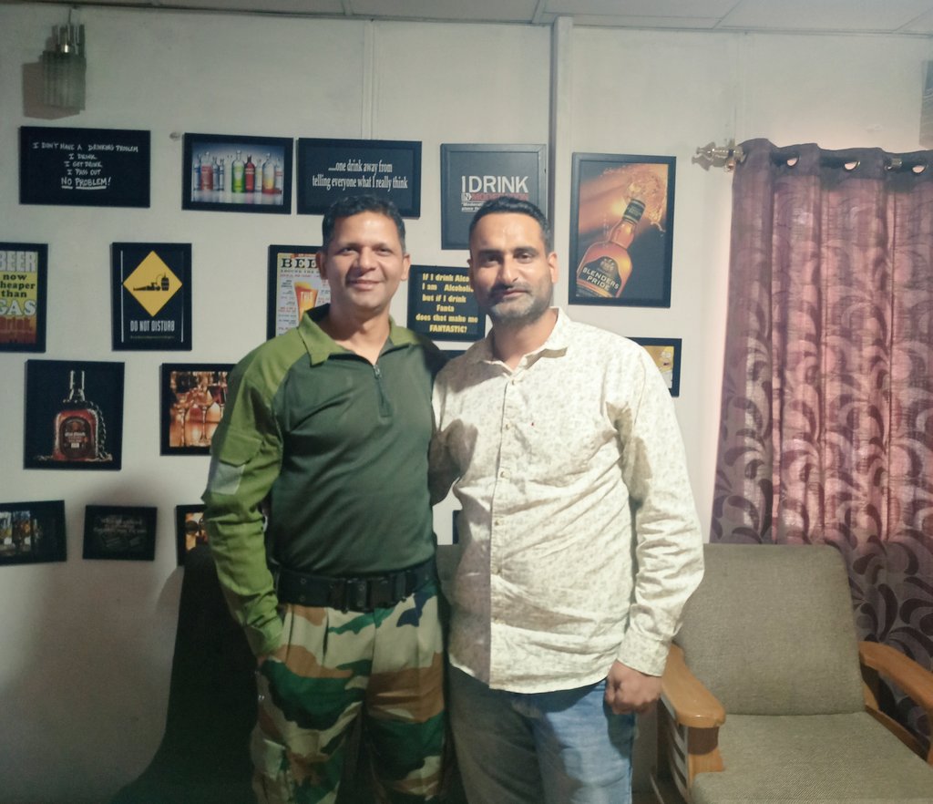 Very thankful of Lt. Colonel Kuldeep Sharma ji for inviting me on lunch today after returning from Malaysia and Singapore Tour. We also discussed organizing a tournament between the Jammu & Kashmir Divyang-jan team and the Indian Army.@manojsinha_ @PoonchDm #indianarmy