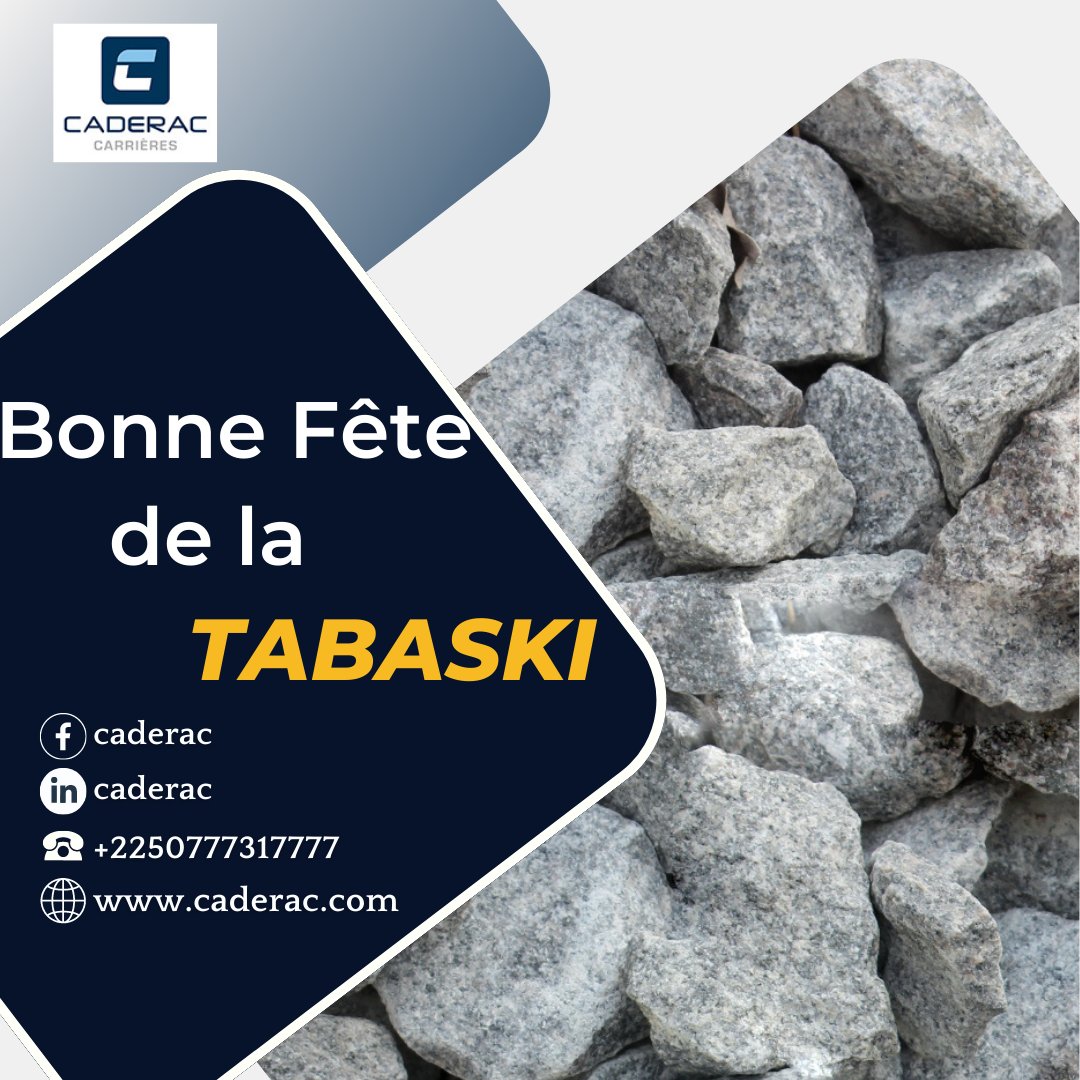 caderac_SA's tweet photo. CADERAC le professionnel de gravier en Côte d'Ivoire vous souhaite, un joyeux Aïd el-Kebir, qu'en ce jour de grâce Dieu tout puissant comble de bénédiction la communauté musulmane. https://t.co/etHLCvhbKh
#caderac #Constructions #Route #bâtiments #Travaux #Architecture #BTP https://t.co/UjBJLZhePv