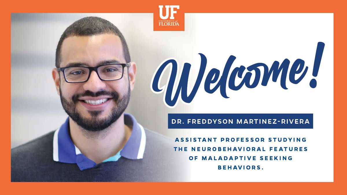 Please join us in welcoming a new member of the UF Department of Neuroscience faculty: Dr. Freddyson Martinez-Rivera! We are thrilled to have him join us as a new Assistant Professor studying the neurobehavioral features of maladaptive seeking behaviors. #UFNeuro