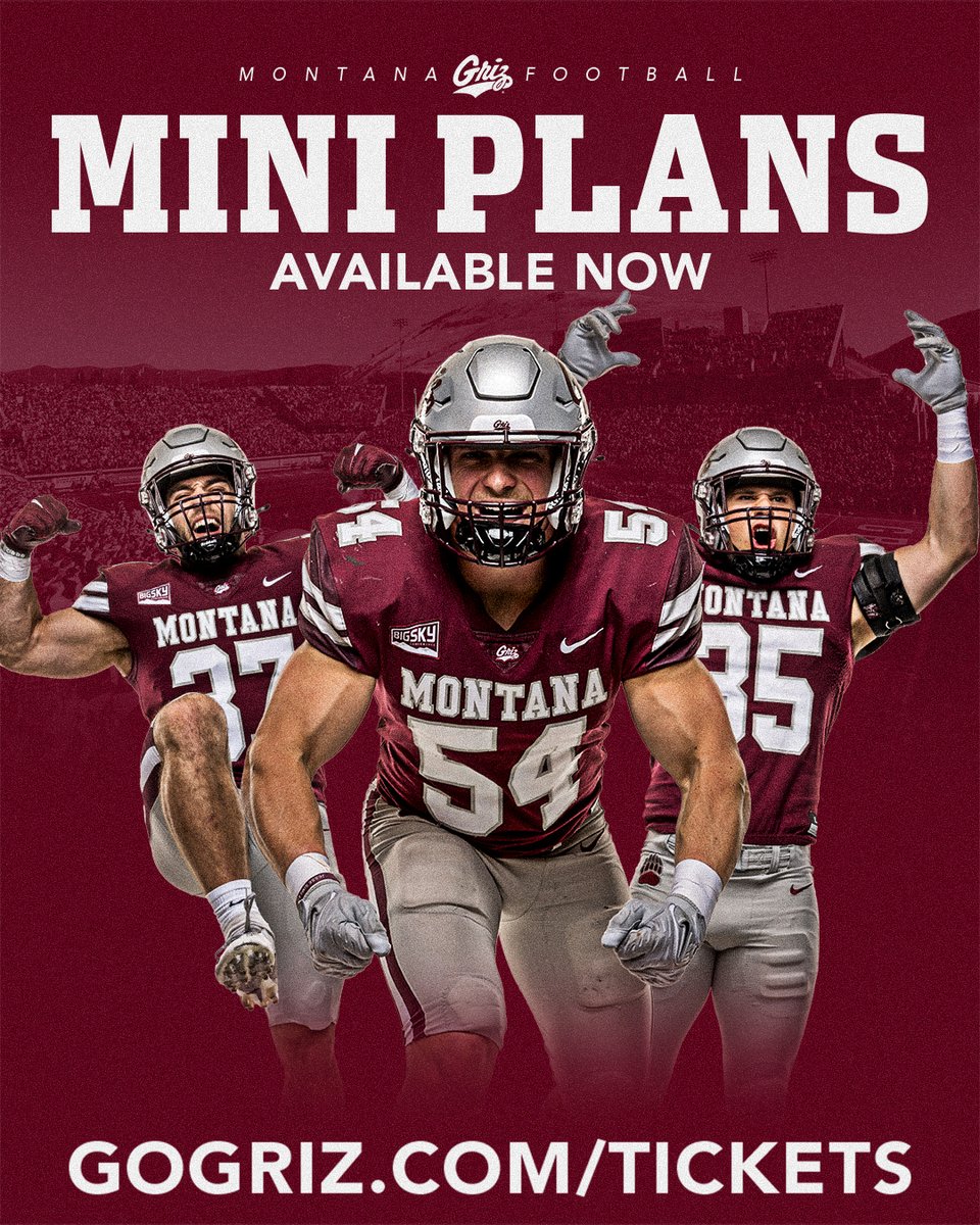 UMGRIZZLIES's tweet photo. Football season is right around the corner!

Can't commit to season tickets? We're offering two mini plans to fit your schedule!

🎟 https://t.co/phwitOfyyB https://t.co/YS71fw1cNs