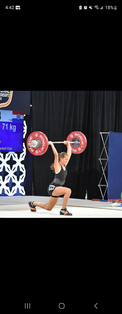 TimCole06834376's tweet photo. ⚠️⚠️Podium Alert ⚠️⚠️

Brooke lercher clean and jerk silver medal 64kg

Brooke left a lot on the platform on snatch and was in 9th place.  She made a furious comeback and barely missed bronze total with a monster 71 kg clean and jerk attempt.
#lebanonbarbellclub https://t.co/LQnUx1DCOH