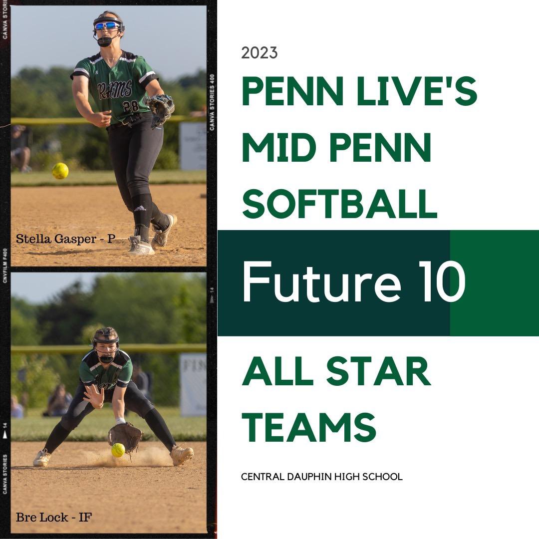 CONGRATULATIONS to Stella Gasper and Bre Lock for being named to the PennLive Mid Penn All Stars Future 10!  #HornsUp @stellagasper_25 @Breanna07_4