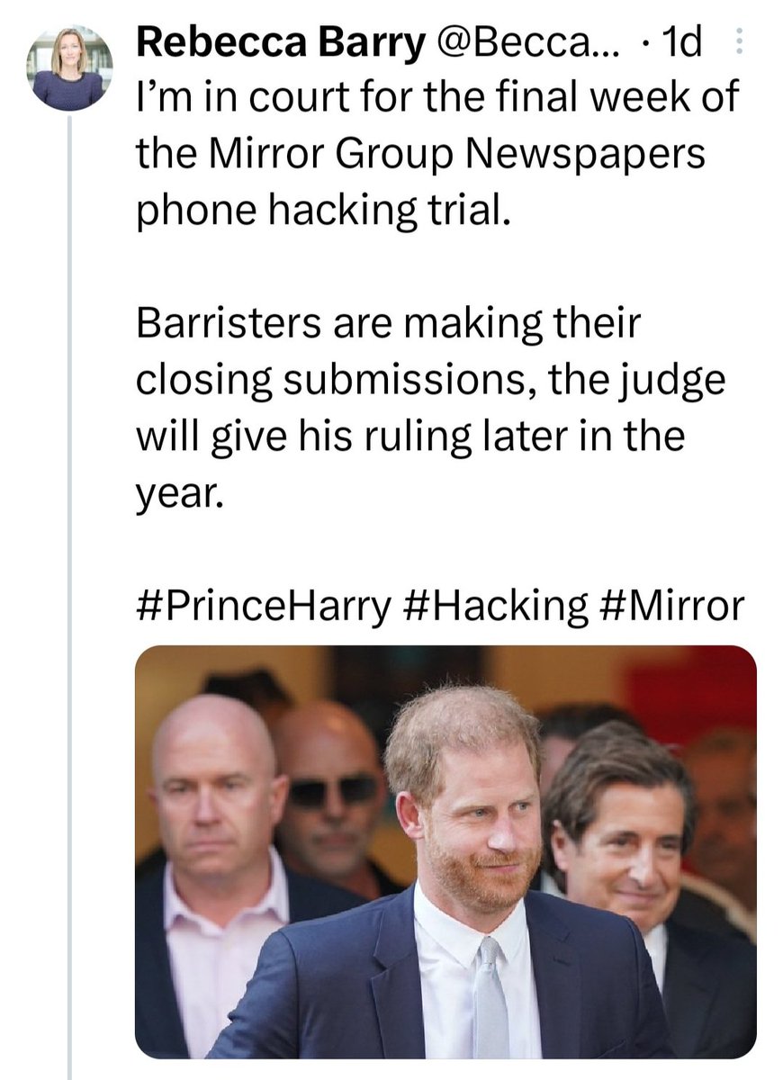 RSlater1970's tweet photo. Whatever the outcome, I'll forever be thankful to Harry for highlighting how toxic the media/press can be. I'm glad we can see the RF, Murdoch, Morgan & others, for who they really are.
#PrinceHarry #PrinceHarryVsMGN #DailyMirror #PhoneHackingTrial #HarryandMeghan #TruthWins https://t.co/ULPkUMcNoy