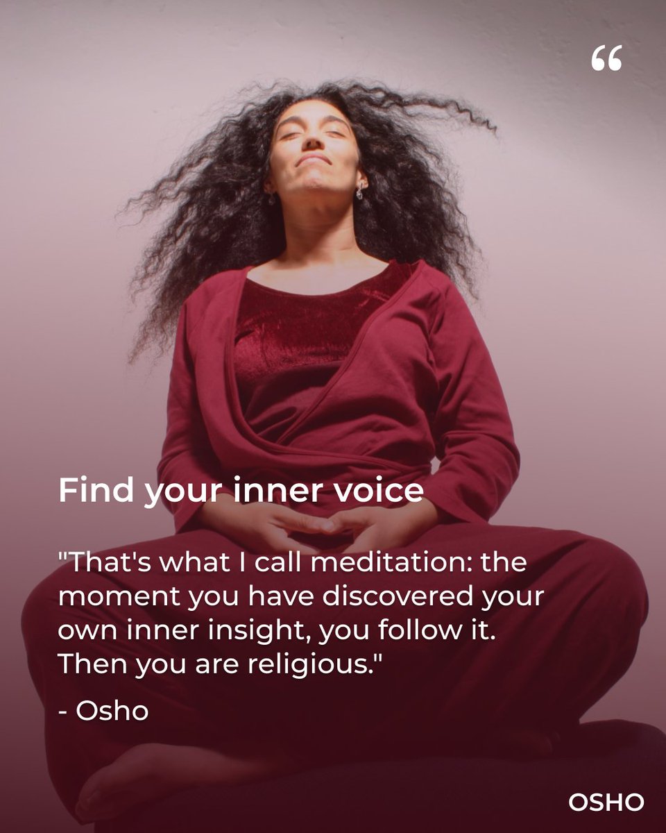 The quieter and more still we become, the louder our inner voice becomes. 🧘‍♂️
#oshoquote #innervoice #meditation #religious #intuition