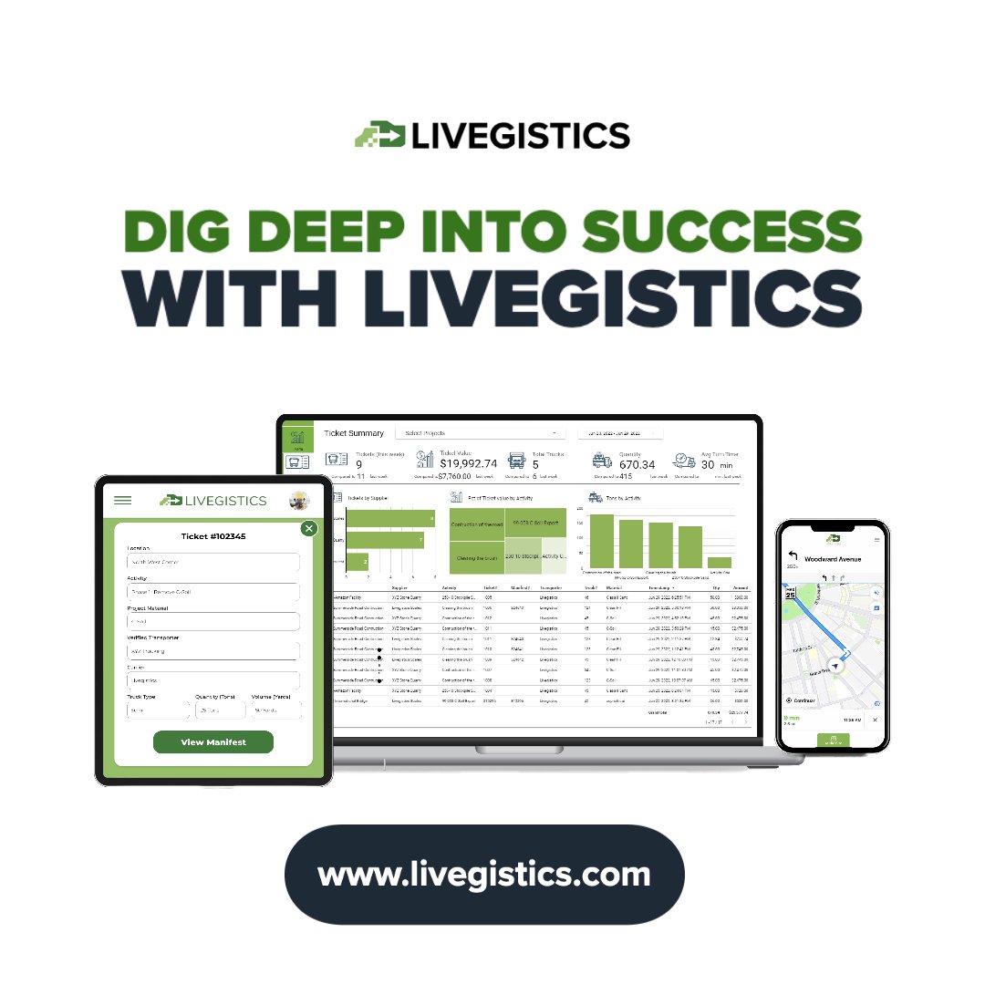 livegistics's tweet image. Excavate Success with Livegistics. Our software empowers construction companies to optimize operations and maximize productivity. Ready to dig deeper? Request a demo now by going to livegistics.com #ConstructionSoftware #OptimizeOperations #RequestDemo