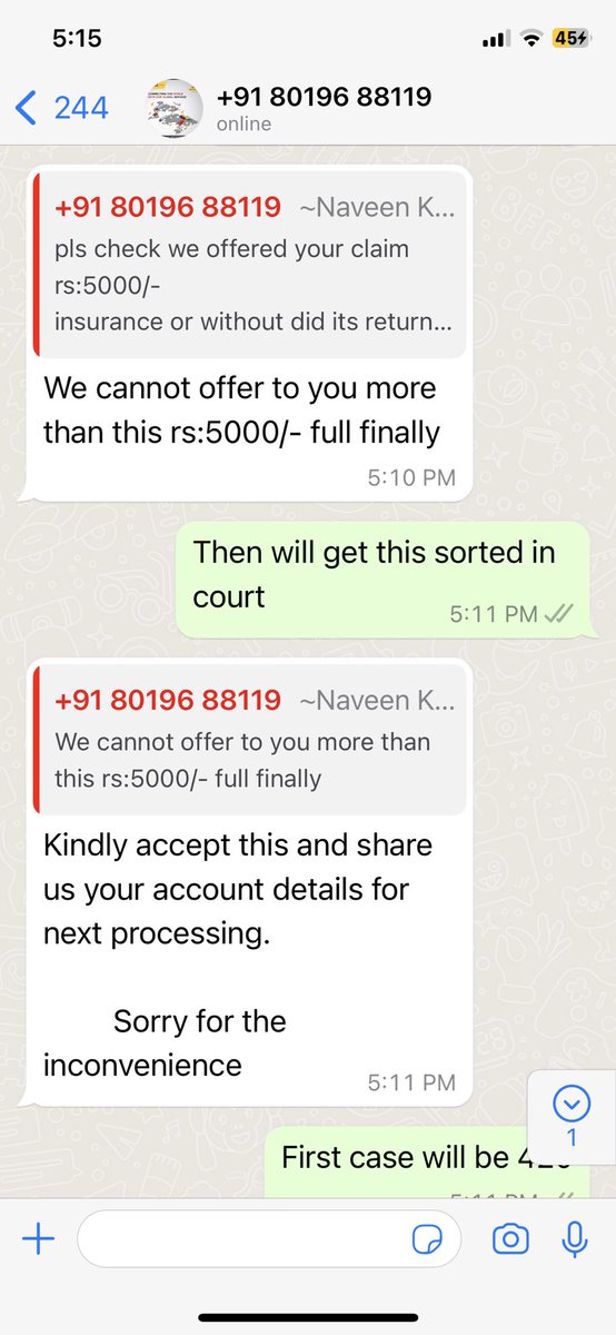 semsanjay's tweet photo. @DRSAgarwal @ZeeNews @ZeeNewsEnglish @aajtak @jagograhakjago @timesofindia 
Drsagarwal bade bhaiya services are pathetic, after charging for insurance of 1 lac, maximum value they are offering is 5k https://t.co/Vo9BWheIpL
